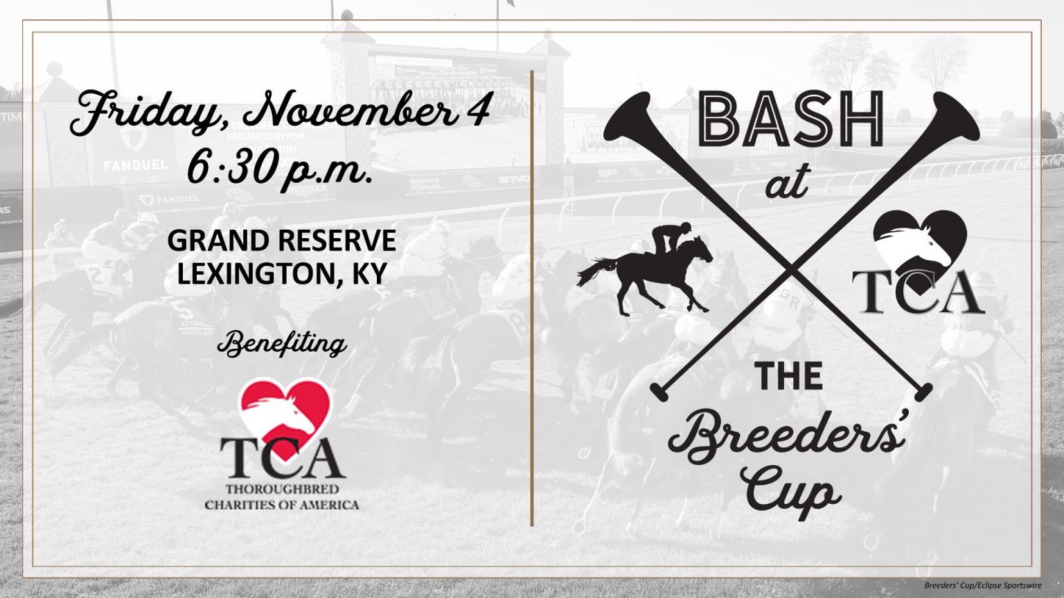 TCA to Host Bash at the Breeders' Cup - Thoroughbred Charities of America TCA to Host Bash at the Breeders' Cup - Thoroughbred Charities of America